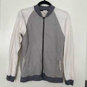 J Crew Cotton light bomber zip sweater